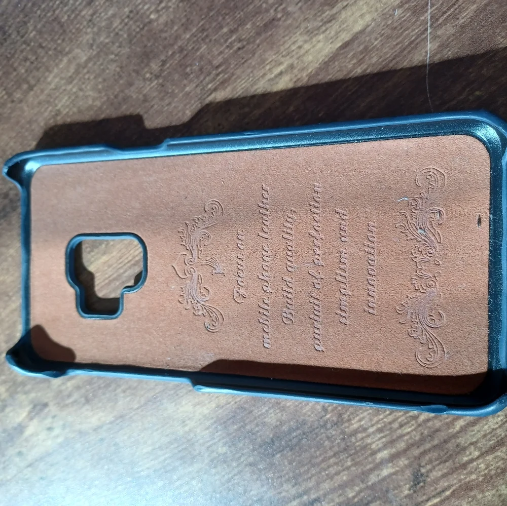Samsung Galaxy S6 Blue leather phone case w/ pocket
